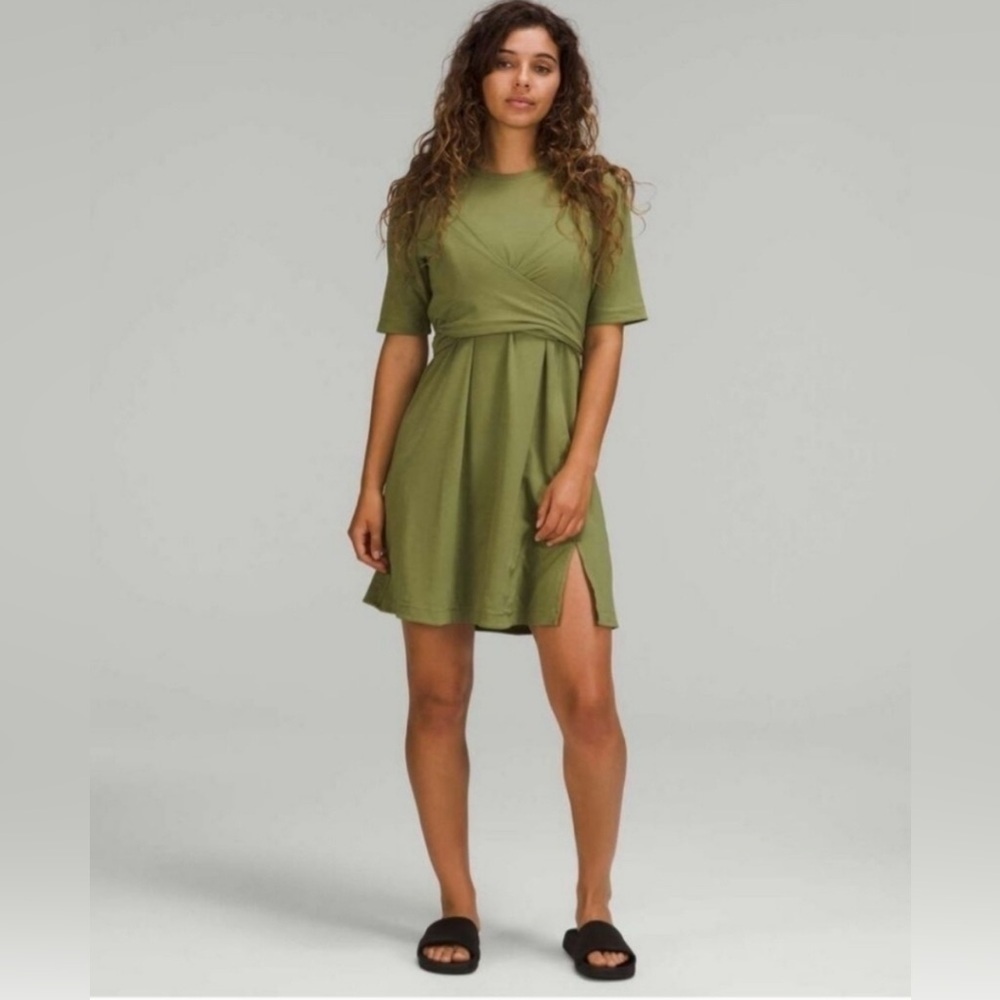 Lululemon wrap front t shirt short sleeve wrap tie dress